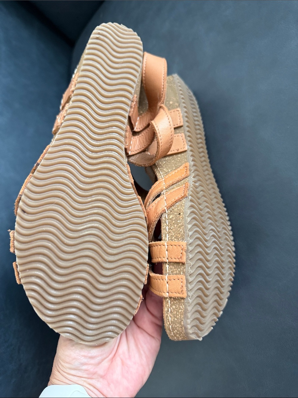 Women’s Tan Strappy Comfort Sandals - Picture 5 of 5